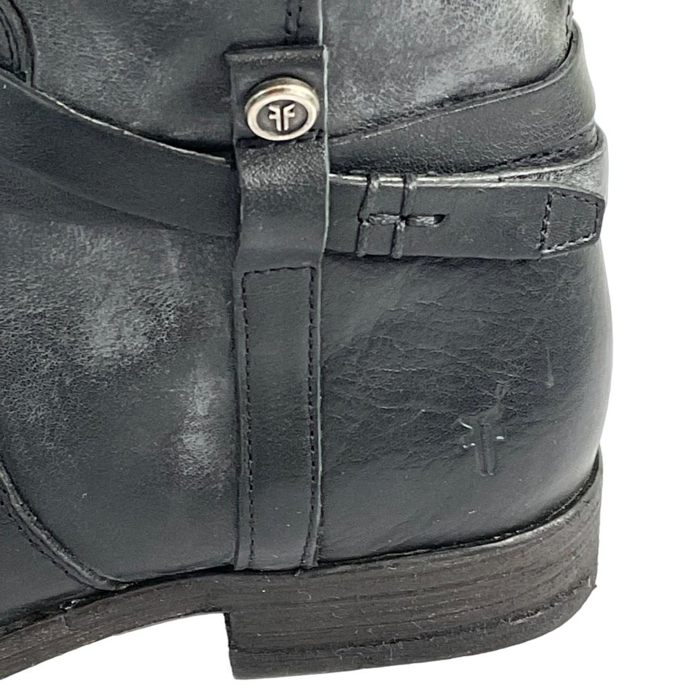 Frye Boots Womens Size 7 Black Melissa Belted Tall Boot Leather Luxury $400 New - Picture 12 of 15